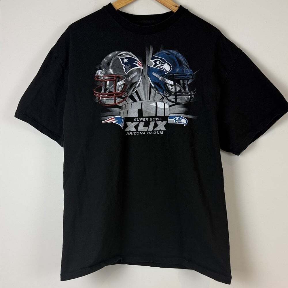 Majestic Black Super Bowl XLIX Tee Size XL